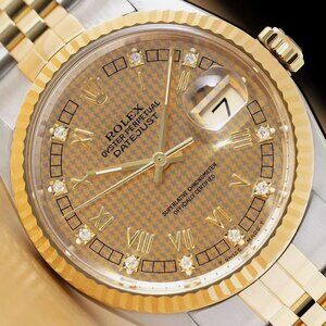 Rolex Men's Factory 18k Diamond Roman Watch! Mint!